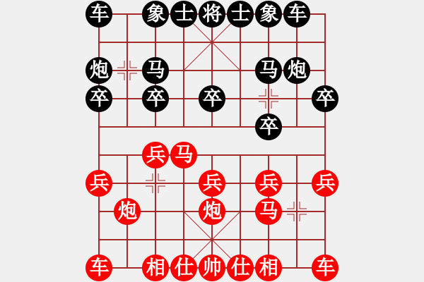 象棋棋谱图片：轻装上阵(6段)-和-liubaorui(6段) - 步数：10 