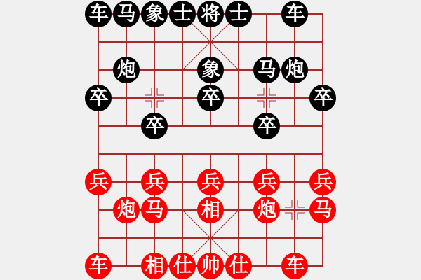象棋棋谱图片：广东乐昌 周熠 和 杭州燃气集团 左文静 - 步数：10 