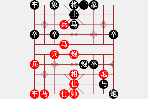 象棋棋譜圖片：6.2.1紅兵六進(jìn)一變我愛剝光豬(8段)-負(fù)-抗婦炎膠囊(9段) - 步數(shù)：40 