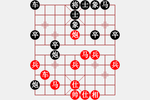 象棋棋譜圖片：第38局 五七炮三路快馬對(duì)補(bǔ)右士象 - 步數(shù)：33 