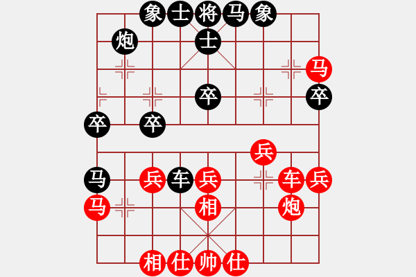 象棋棋譜圖片：五七炮三兵直橫車vs屏風(fēng)馬卒林車外馬踩兵0lnsjzsbjl7段和列位上眼吶5段 - 步數(shù)：40 