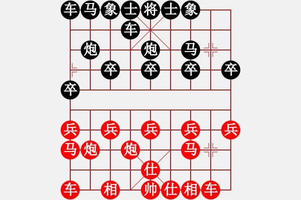 象棋棋譜圖片：常虹       先和 張心歡     - 步數(shù)：10 