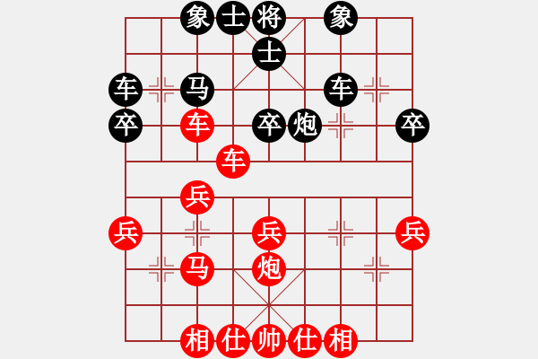 象棋棋譜圖片：順炮橫車對直車  （紅炮八進(jìn)二）   gaotc(1段)-勝-飛天望月(月將) - 步數(shù)：30 