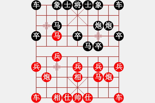 象棋棋譜圖片：當(dāng)頭炮七路馬開(kāi)局.紅方進(jìn)馬封車(chē)一.PGN - 步數(shù)：10 