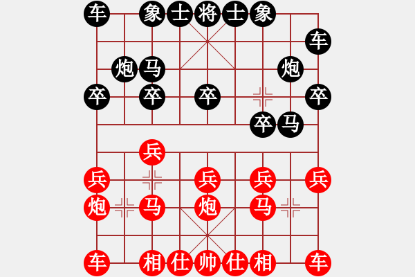 象棋棋谱图片：刘俊 先和 侯文博 - 步数：10 