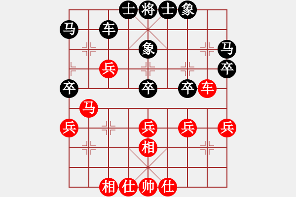 象棋棋譜圖片：退才是金：進馬送車先虛驚　進馬丟馬勝變和 - 步數：40 