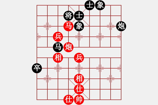 象棋棋譜圖片：楊明中炮進(jìn)三兵勝網(wǎng)友屏風(fēng)馬進(jìn)3卒（101） - 步數(shù)：77 