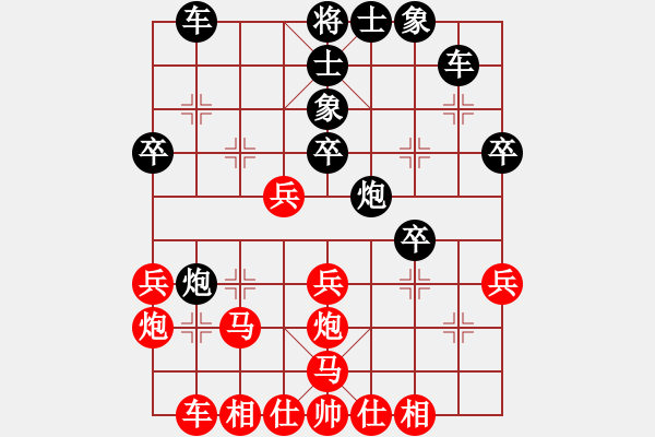 象棋棋谱图片：云流(2舵)-胜-thiensinh(0舵) - 步数：30 