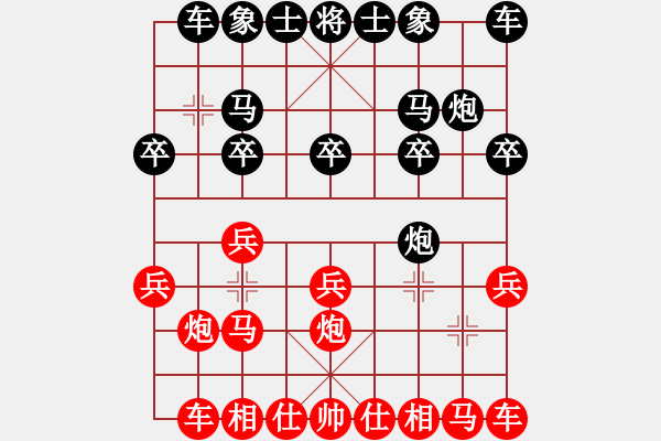 象棋棋譜圖片：中炮兩頭蛇對屏風(fēng)馬右炮打兵變例 - 步數(shù)：0 