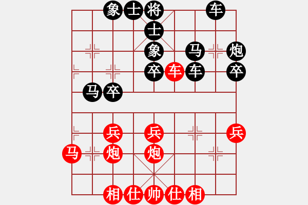 象棋棋譜圖片：9.Xe 9-4.....Xe 1-7 van 8 Lieu Dai Hoa hoa Lu Kh - 步數(shù)：30 