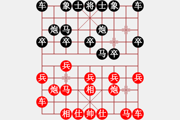 象棋棋譜圖片：飛相對黑7路卒左士角炮（旋風(fēng)13層先勝旋風(fēng)7層） - 步數(shù)：10 