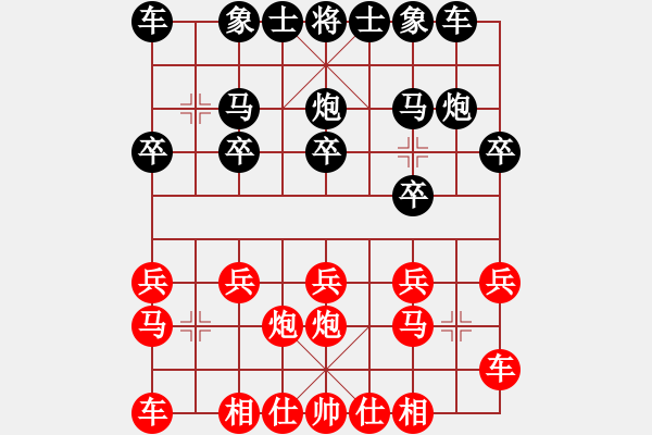 象棋棋譜圖片：屏風(fēng)馬應(yīng)五六炮邊馬橫車黑轉(zhuǎn)后補列炮(旋風(fēng)12層拆棋) 和棋 - 步數(shù)：10 