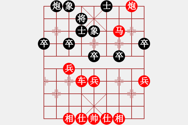 象棋棋譜圖片：炮車牽制特性的極緻示範(fàn) - 步數(shù)：49 