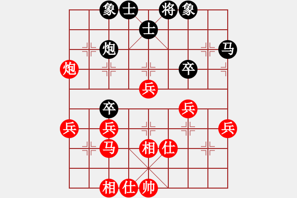 象棋棋譜圖片：進(jìn)兵對卒底炮（轉(zhuǎn)54炮對順跑橫車） zzbdwm 勝 - 步數(shù)：40 