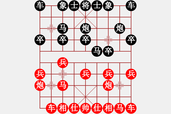 象棋棋谱图片：金波       先和 柯善林     - 步数：10 