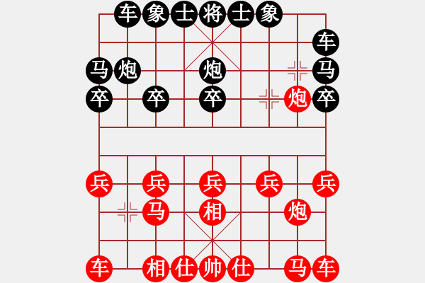 象棋棋譜圖片：金鉤炮對右中炮1201 - 步數(shù)：10 