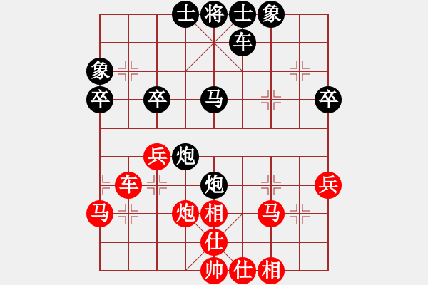 象棋棋譜圖片：希圖僥幸 連丟二子：幸福有約[543644558] -VS- 三臺(tái)怪手[1127175411] - 步數(shù)：40 