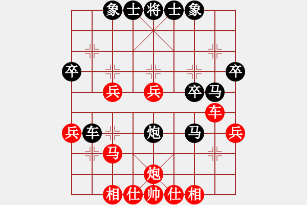 象棋棋譜圖片：兵河五四五(8星)-負(fù)-紅藍(lán)棋股(北斗) - 步數(shù)：40 