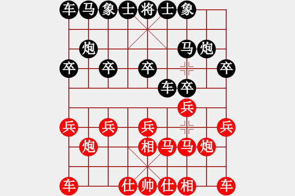 象棋棋谱图片：浙江省智力运动管理中心 邵成俊 胜 中国棋院杭州分院 朱振轩 - 步数：10 