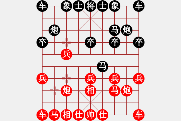 象棋棋谱图片：飞相对黑3路卒右正马（基本格式） - 步数：10 