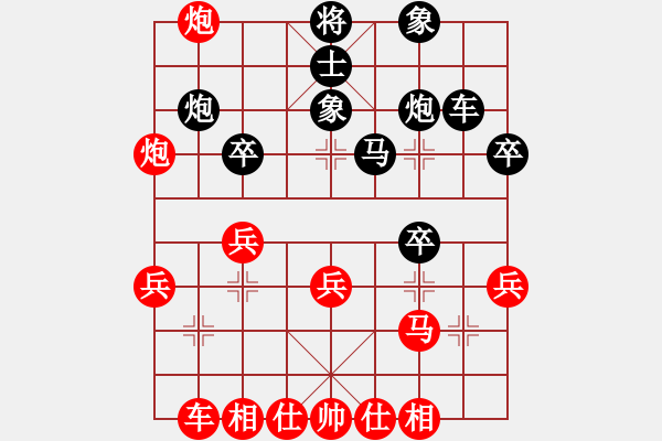 象棋棋譜圖片：中炮橫車(chē)七路馬對(duì)屏風(fēng)馬黑馬7進(jìn)8 - 步數(shù)：31 