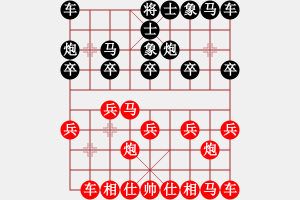 象棋棋譜圖片：負(fù)分太后 魚(yú)[紅] -VS- 成功[黑]（2） - 步數(shù)：10 