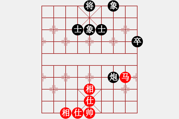 象棋棋譜圖片：名劍之鬼手(7段)-和-洪柒公(9段) 五八炮互進(jìn)三兵對(duì)屏風(fēng)馬 紅左邊馬對(duì)黑兌７卒 - 步數(shù)：120 