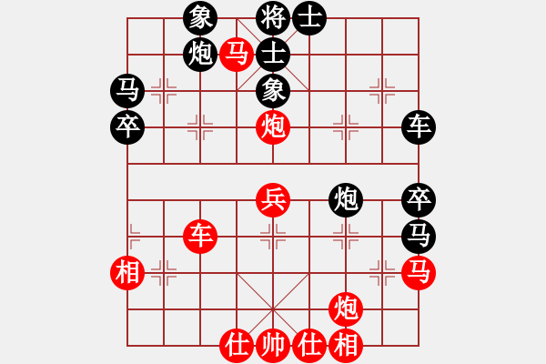 象棋棋譜圖片：五七炮進(jìn)三兵對(duì)屏風(fēng)馬進(jìn)3卒  （黑飛右象）   飛天屠龍(4f)-勝-太湖戰(zhàn)神八(5f) - 步數(shù)：50 