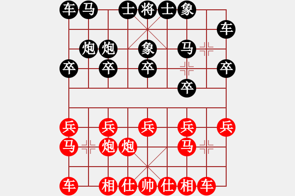 象棋棋譜圖片：過宮炮對黑7路卒左金鉤炮（基本格式） - 步數(shù)：10 