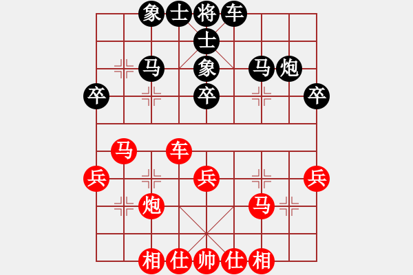 象棋棋譜圖片：20170214 先和松溪傅棋友 中炮巡河車對屏風(fēng)馬強挺3卒 車二平七 黑炮3進6 - 步數(shù)：40 