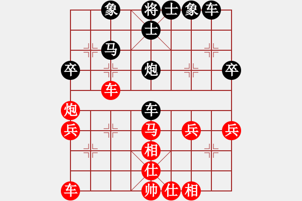 象棋棋譜圖片：第62局當(dāng)頭炮過河車對新式屏風(fēng)馬進七卒 - 步數(shù)：39 