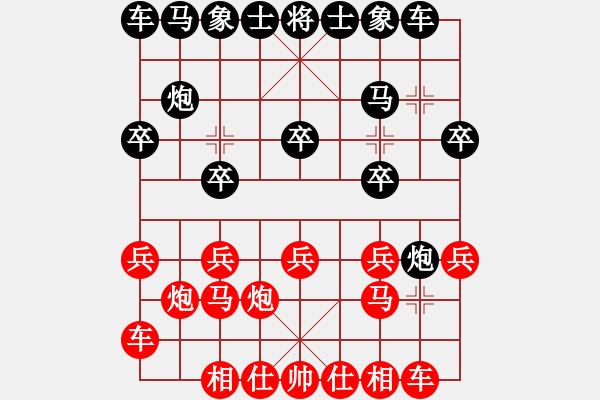 象棋棋譜圖片：410局 A60- 過宮炮局-BugChess19-04-09 x64 NO SSE4-2(業(yè)余) - 步數(shù)：10 