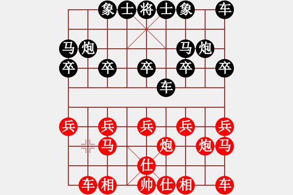 象棋棋譜圖片：小美女(5段)-和-莫旗曲棋長(zhǎng)(7段) 過(guò)宮炮對(duì)橫車(chē) - 步數(shù)：10 