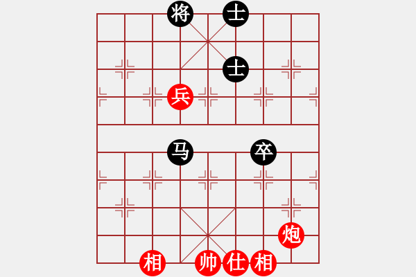 象棋棋譜圖片：ballball(4段)-和-炮轟結(jié)實(shí)(3段)(高車保馬紅炮87) - 步數(shù)：100 