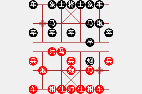 象棋棋谱图片：C02 中炮七路马对屏风马 红左马盘河 - 步数：12 
