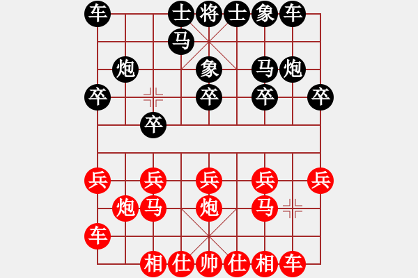 象棋棋譜圖片：中炮對(duì)拐腳馬（QQ業(yè)五升業(yè)六評(píng)測(cè)對(duì)局）紅勝 - 步數(shù)：10 