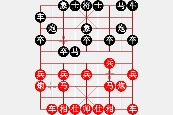 象棋棋譜圖片：胡慶陽     先負(fù) 陳翀       - 步數(shù)：10 