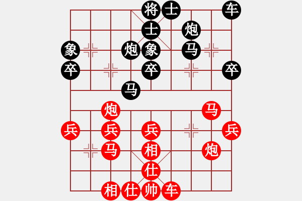 象棋棋譜圖片：何老頑童(7段)-和-杏林弈仙(5段) - 步數(shù)：30 