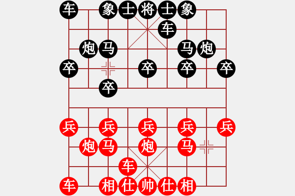 象棋棋譜圖片：中炮對屏風馬 急于兌馬錯失擴先良機 云霄【黑】和 陽仔 - 步數(shù)：10 