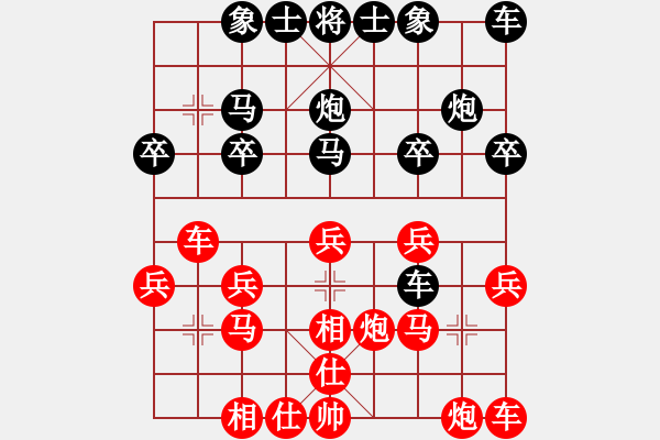 象棋棋譜圖片：屠夫[1368124812] -VS- 橫才俊儒[292832991] - 步數(shù)：20 