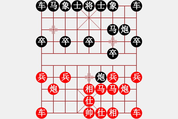 象棋棋譜圖片：后手針對(duì)“先手起馬轉(zhuǎn)穿宮馬局” 淡雅評(píng)測(cè)版 - 步數(shù)：10 