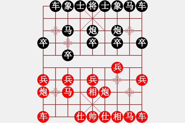 象棋棋譜圖片：2023.10.2.2五分鐘超時(shí)先負(fù)飛相局對(duì)左中炮 - 步數(shù)：10 