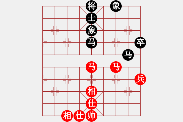 象棋棋譜圖片：濰衛(wèi)校甄(9星)-和-中象佳佳愛(9星) - 步數(shù)：100 