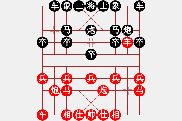 象棋棋譜圖片：中炮破仕角炮局（例局之一） - 步數(shù)：10 