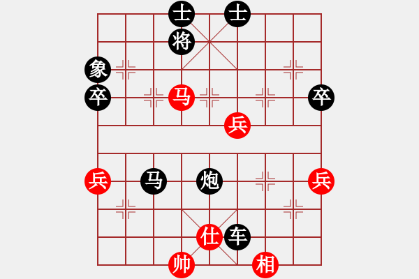 象棋棋譜圖片：過宮炮后勝柳成蔭：邊車立中堅守得炮 三子縱橫抽車取勝 - 步數(shù)：72 