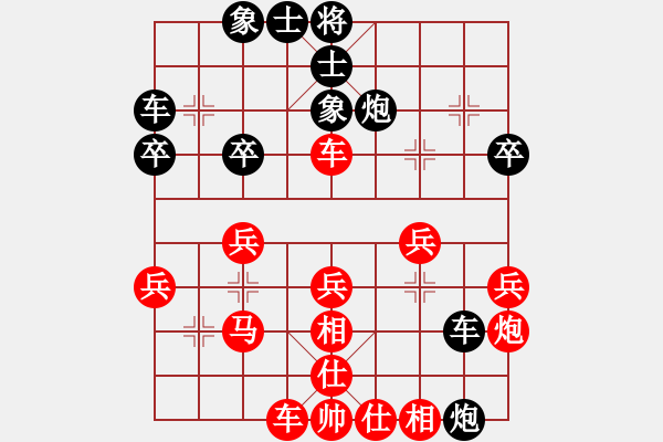 象棋棋譜圖片：中炮對(duì)左馬盤河賽事：日期：地點(diǎn)：時(shí)間規(guī)則：紅方：黑方：ECCO：C36 中炮過(guò)河車互進(jìn)七兵對(duì)屏風(fēng)馬左 - 步數(shù)：30 