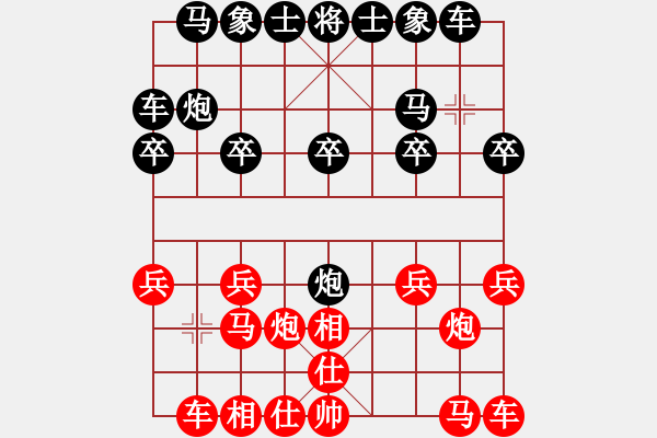 象棋棋譜圖片：戲劇性的一勝：jiangduo0926[紅] -VS- 偏鋒炮王[黑] - 步數：10 