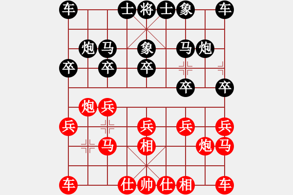 象棋棋譜圖片：對兵局8 - 步數(shù)：10 