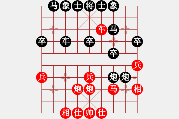 象棋棋譜圖片：《學(xué)習(xí)大師后手》屏風(fēng)馬互進7卒右炮壓車左炮封車左車跨河捉馬破五六炮左馬盤河 - 步數(shù)：30 