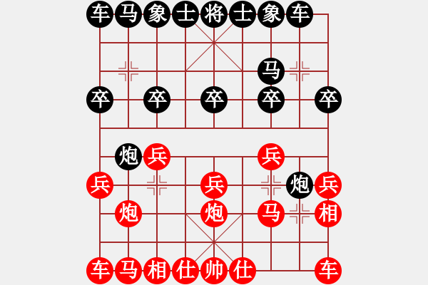 象棋棋譜圖片：《學(xué)習(xí)大師先手》中炮兩頭蛇破左炮巡河右炮跨河打三兵 - 步數(shù)：10 